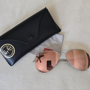 Ray Ban Large Metal Aviator Pink Mirrored Lens RB3025